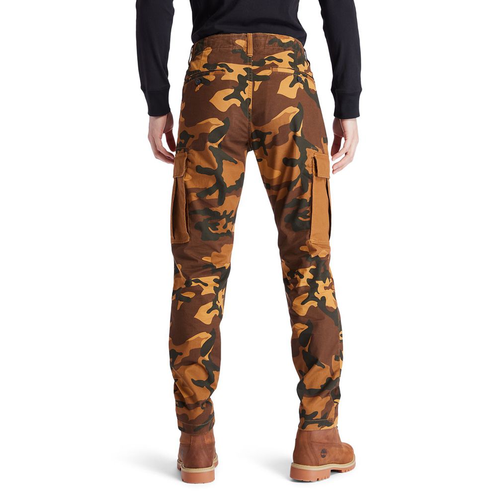 Timberland Mens Pants Lovell Lake Slim Tapered Camo Cargo - Brown - India CJ3806492